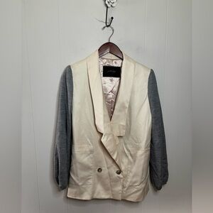 Rachel Comey mixed media blazer jacket size SM grey tan